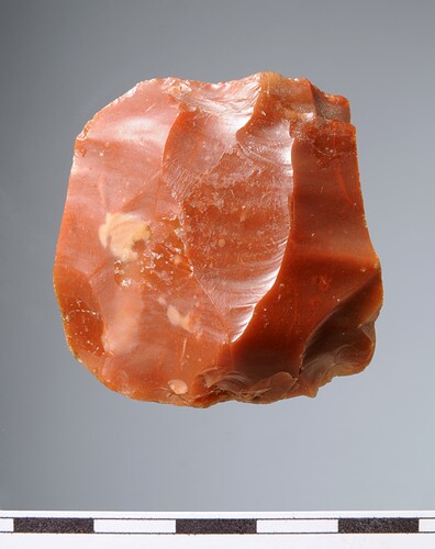 Federmesser_Gruppen_Kern_der_Rissen_Gruppe_Foto_Museum_für_Archäologie_Schloss_Gottorf_CC_BY-NC-SA_4.0_Rissen_LA_14_a-KS_19793a_1_Ansicht_der_Basis_