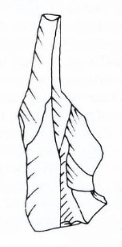 Taute_1970_Klinge_roter_Helgoländer_Flint_Volkmarshausen_III_Zeichnung_R._Aalders_Groningen_In_Jaap_Beuker_Het_gebruik_van_rode_Helgoland-vuursteen_in_het_laat-paleolithicum_In_Nieuwe_Drentse_Volksalmanak_Vol._120_S._116_Fig._7_CC_BY-NC-SA